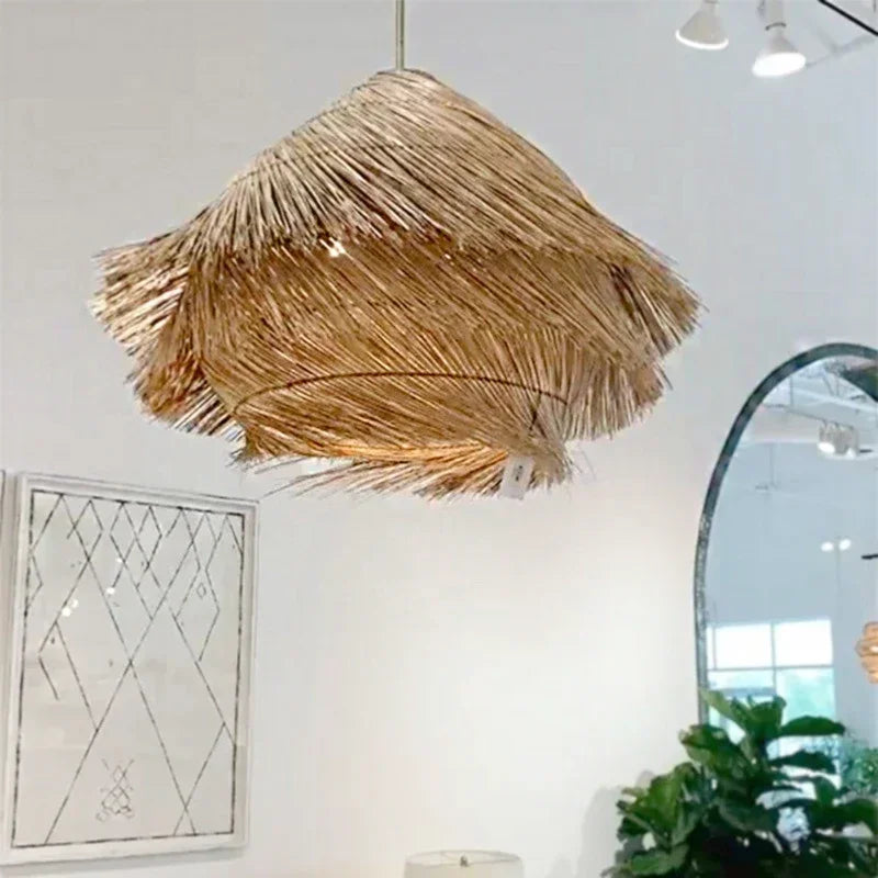 Vintage rattan pendant light for a warm, artisanal atmosphere