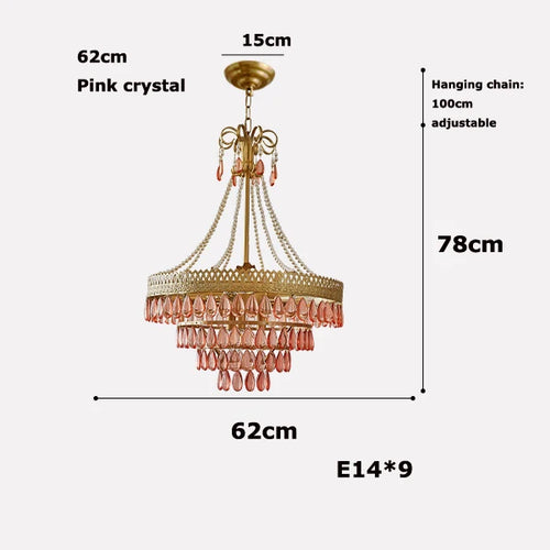 Crystal teardrop LED chandelier for interior decoration - vue 11 sur 14