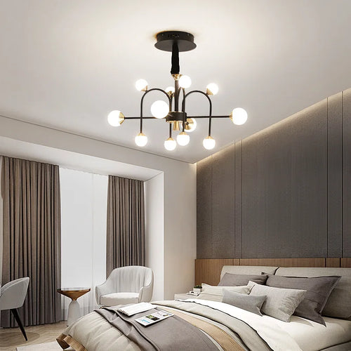 Modern glass ball chandelier nordic creative luxury design - vue 6 sur 13