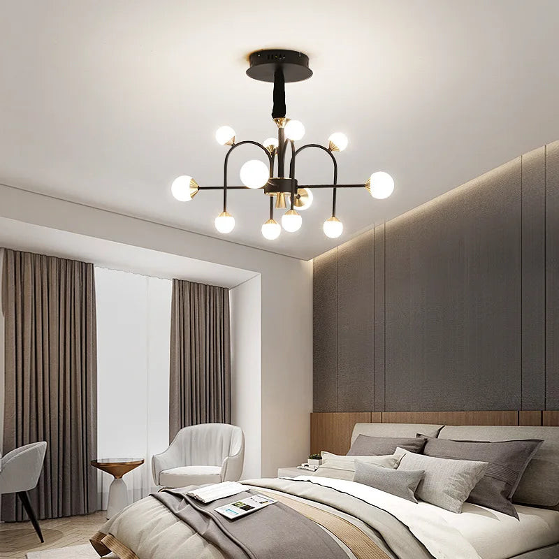 Modern glass ball chandelier nordic creative luxury design - vue 5 sur 13
