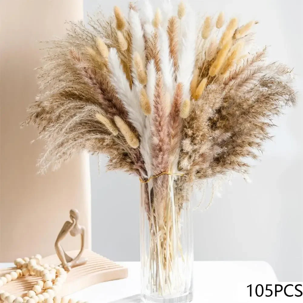 Set of 100 pampas grass bouquets for boho wedding decoration - vue 7 sur 13