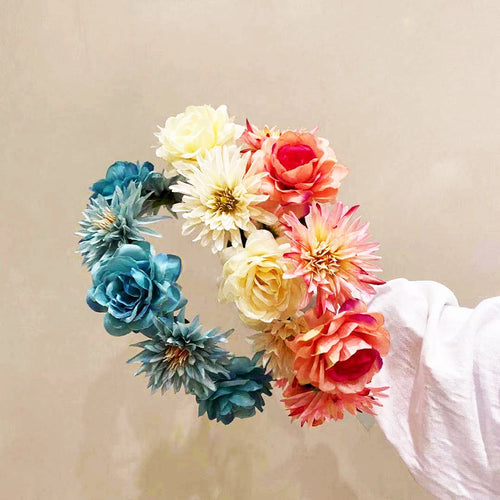 Bohemian floral hairband decorative bridal crown - vue 5 sur 9