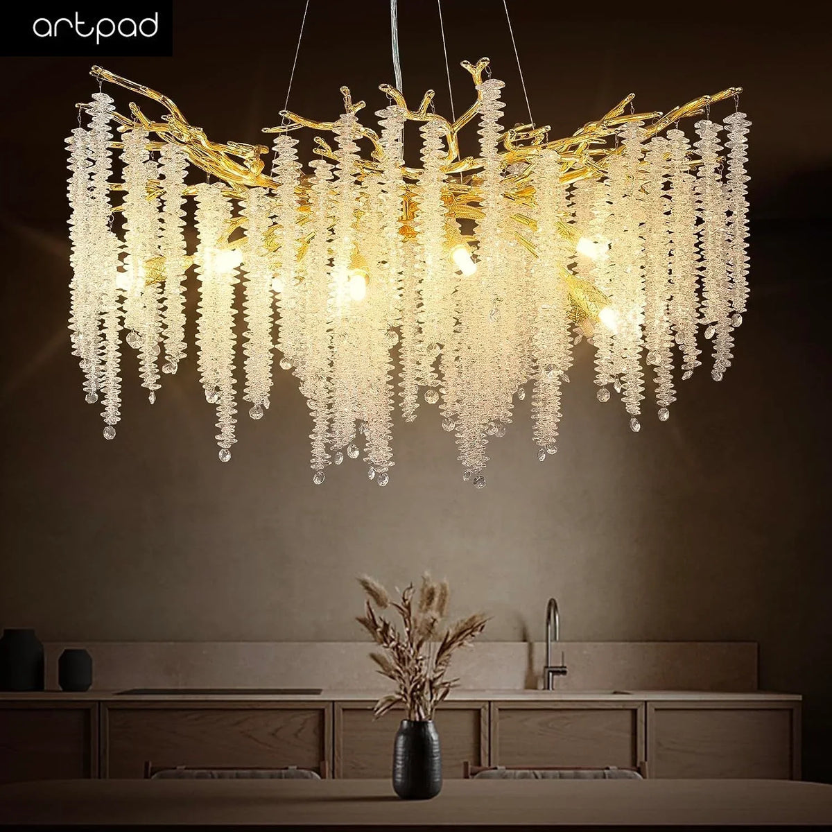 Elegant crystal raindrop chandelier for refined interiors