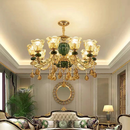 Light crystal chandelier for elegant and refined decor - vue 3 sur 15