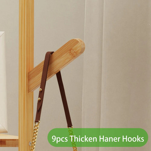 bamboo corner coat rack with hooks and shelves - vue 7 sur 7
