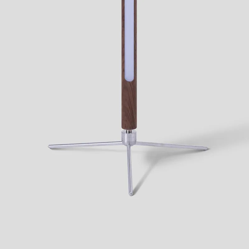 Modern wooden floor lamp with 360-degree adjustable ambient light - vue 5 sur 8