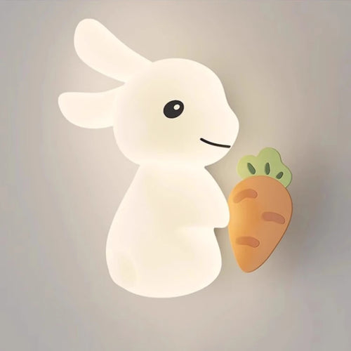 Cute rabbit LED wall lamp for children's bedroom nursery modern warm bedside light - vue 7 sur 12