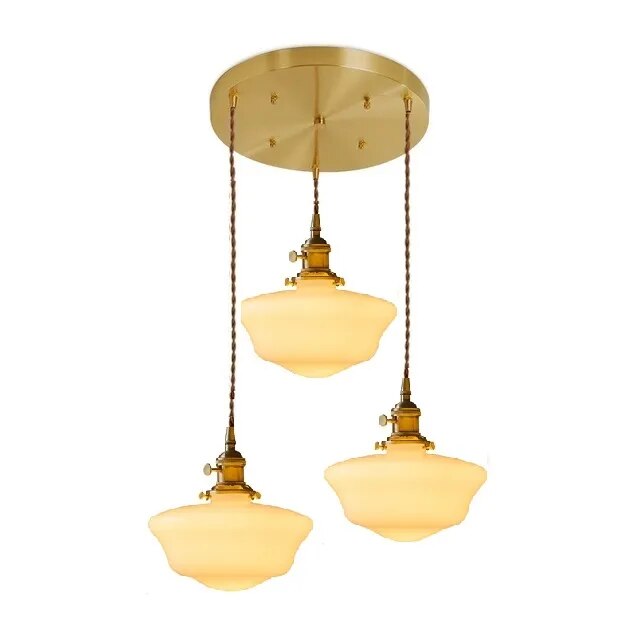 Milky white glass LED pendant light - vue 18 sur 30