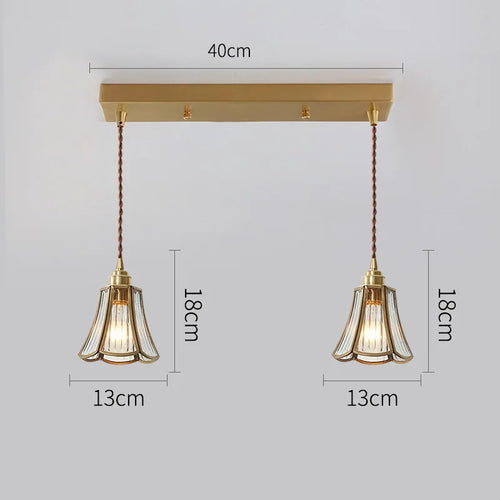 Nordic glass LED pendant light with gold body - vue 19 sur 20
