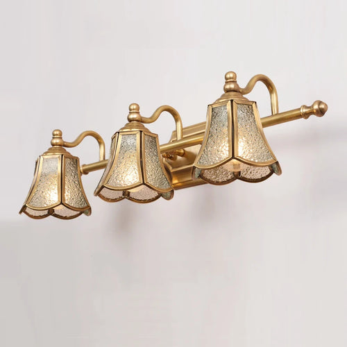 Gold metal double glass wall light - vue 4 sur 7