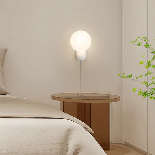 Minimalist cream wall light with decorative LED lighting - vue 4 sur 6