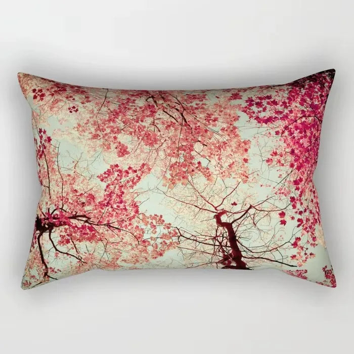Rectangular cushion cover with tropical floral pattern 30x50 cm