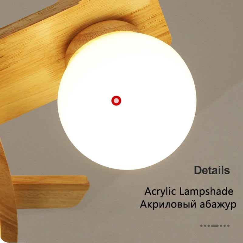 Solid wood airplane pendant light for children - vue 6 sur 8