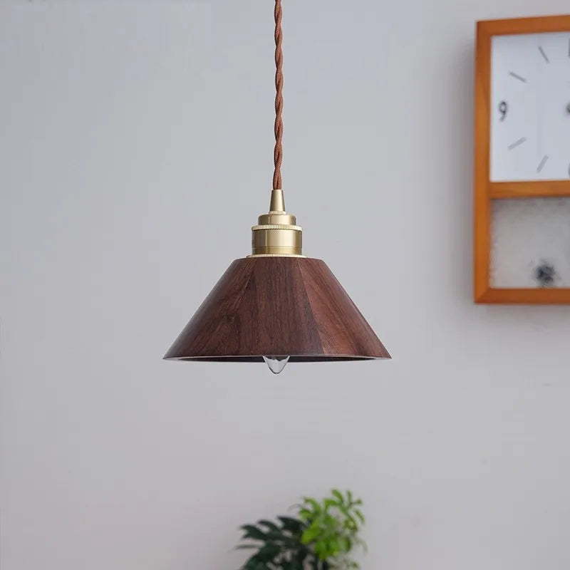 Modern wooden LED pendant light nordic loft design