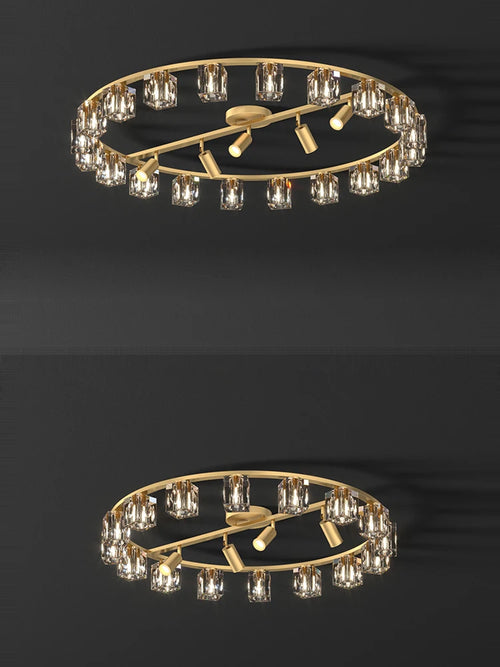Copper and crystal chandelier for modern decor 2024 - vue 5 sur 10