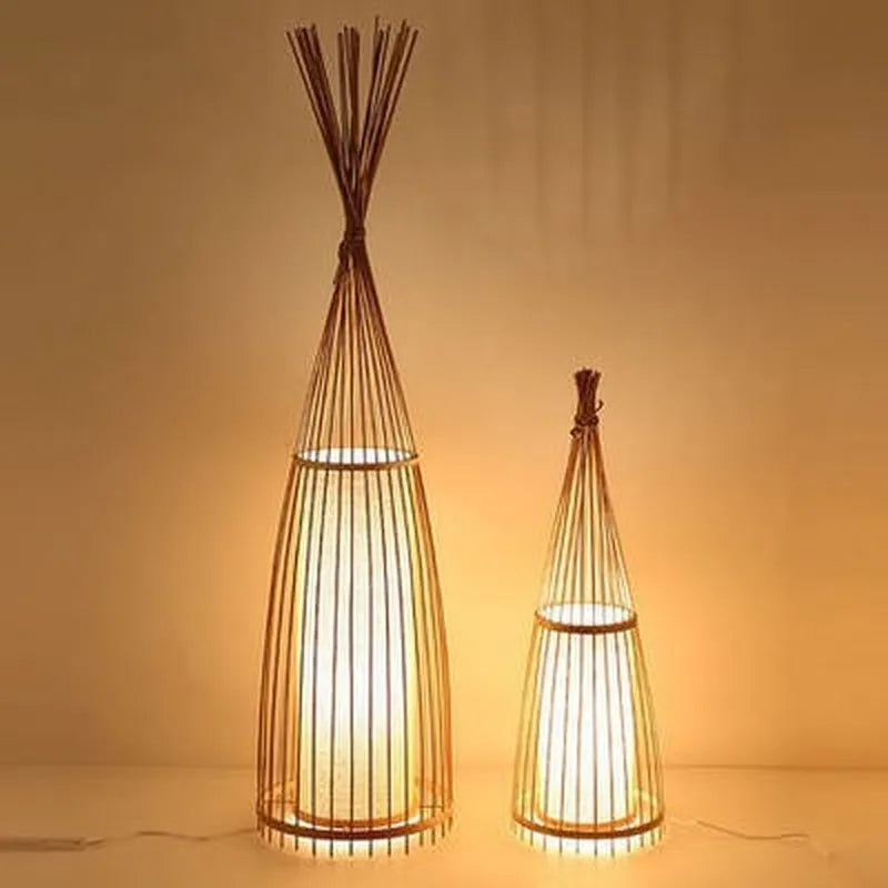 Chinese style bamboo floor lamp