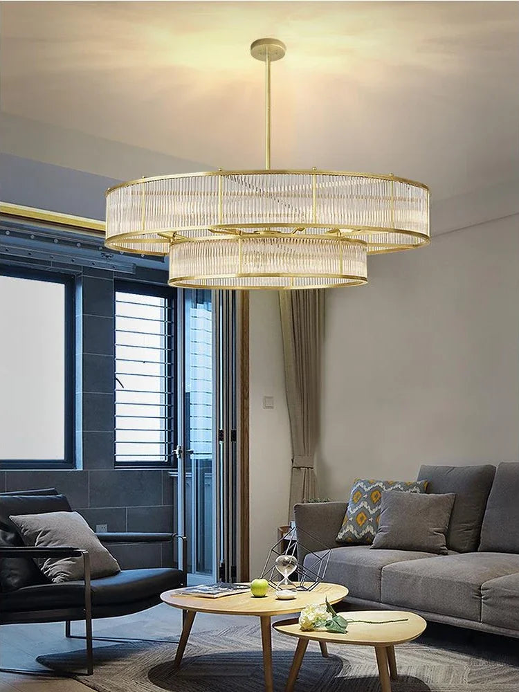 Retro circular crystal chandelier for interior decor