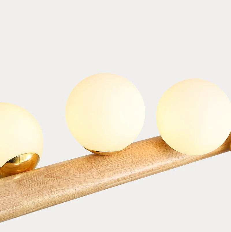 Minimalist wooden LED pendant light modern style - vue 6 sur 13