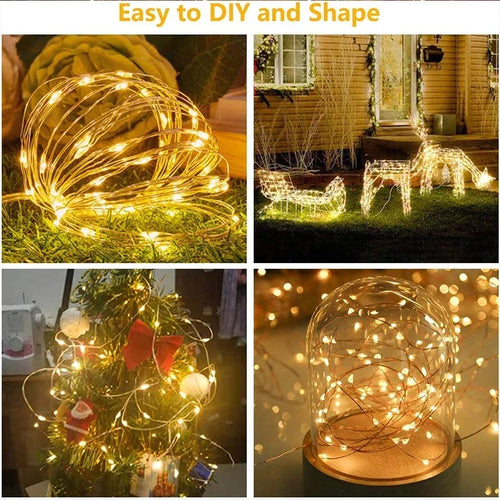 LED curtain string lights USB for festive and celebration decorations - vue 6 sur 9