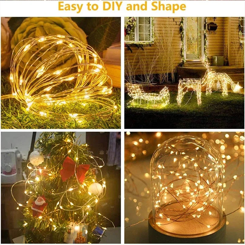 LED curtain string lights USB for festive and celebration decorations - vue 5 sur 9