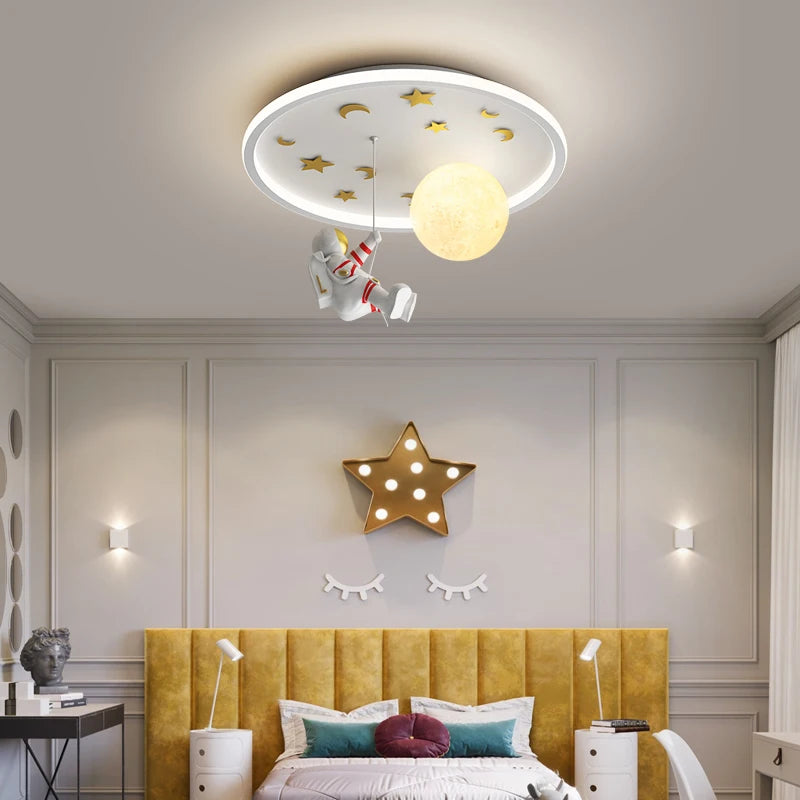 Nordic LED ceiling light creative planet astronaut for children