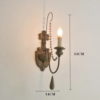 Retro wood chandelier for elegant interior decor - vue 16 sur 16
