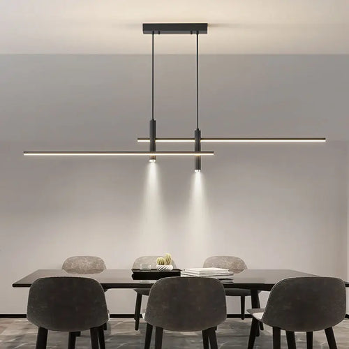 Modern minimalist metal LED pendant light - vue 4 sur 13