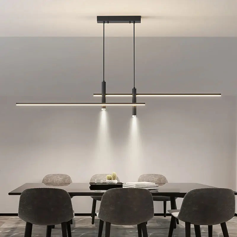 Modern minimalist metal LED pendant light - vue 3 sur 13