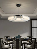Modern designer chandelier in pure natural marble and copper