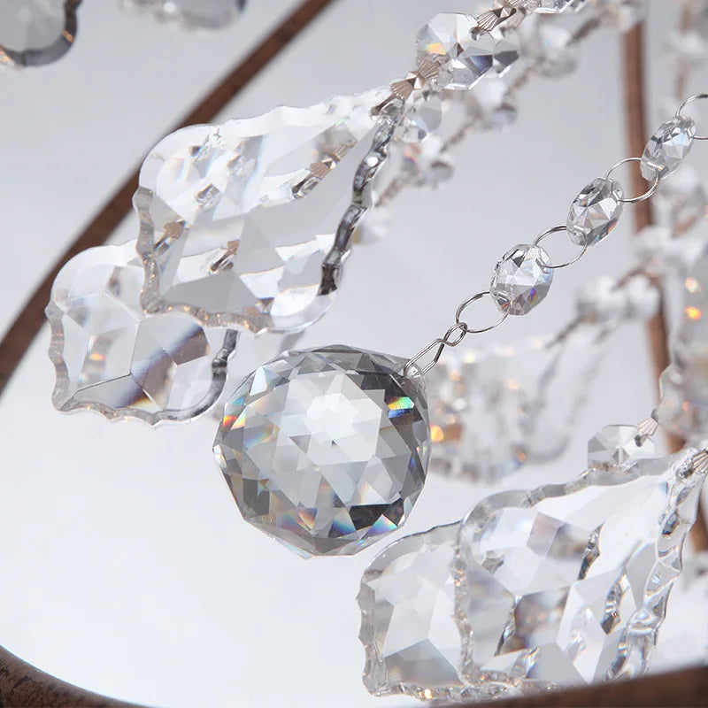 Vintage crystal chandelier birdcage style with retro LED lighting