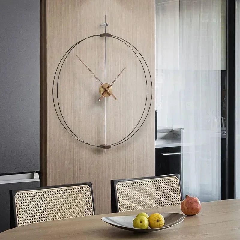 silent wooden design wall clock for modern decoration
