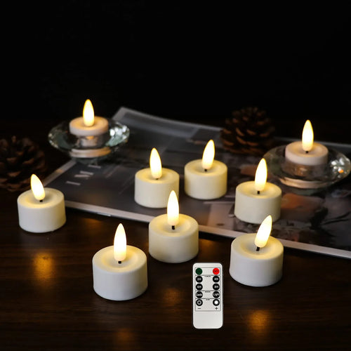 flameless led tea lights with remote control for party decorations - vue 2 sur 8