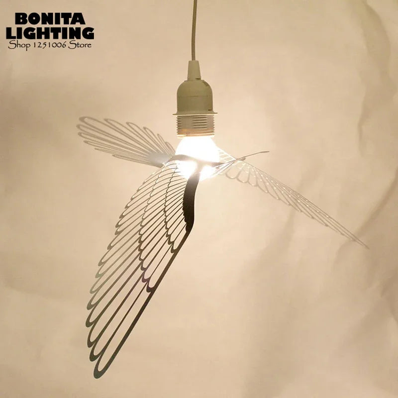 Modern stainless steel pendant light bird peace and love