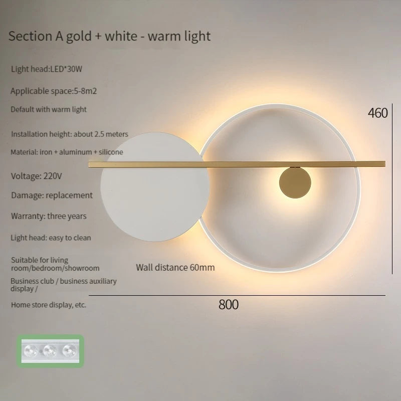 Modern LED wall light for hotel and home lighting - vue 9 sur 12