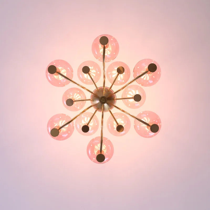 Modern LED ceiling pendant with glass ball decorative light - vue 3 sur 14