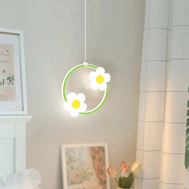 Flower pendant light for girl's nursery