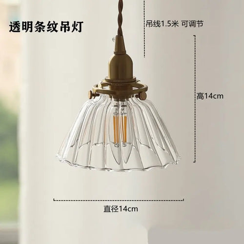 Retro glass and brass pendant light for creative interiors - vue 9 sur 10