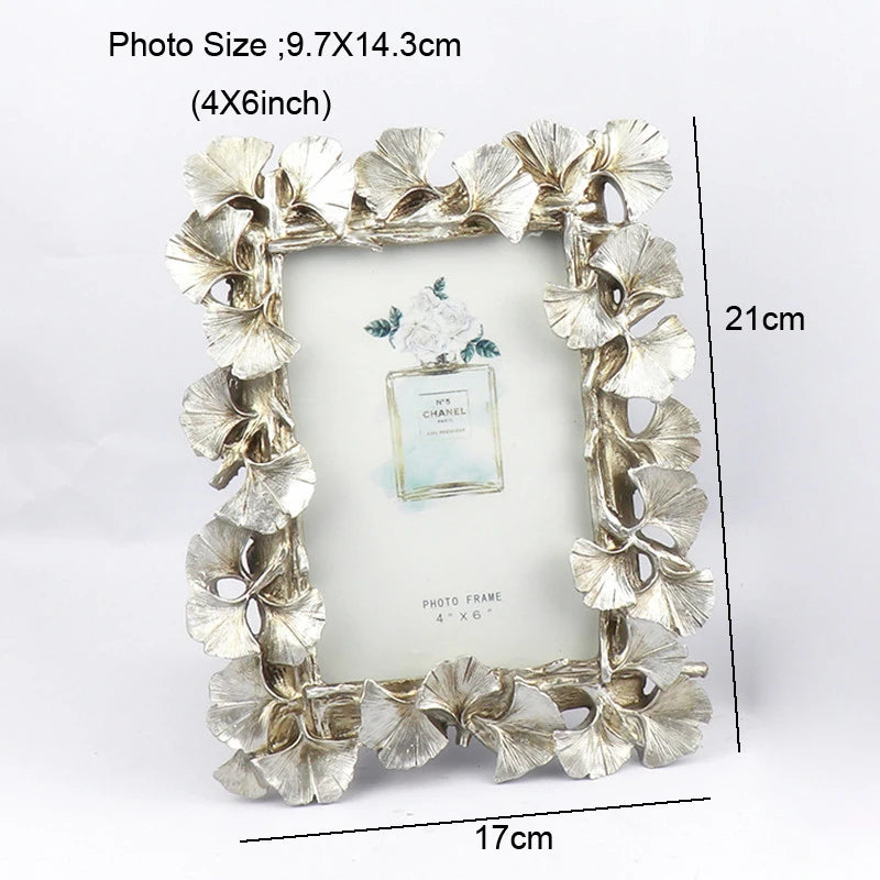 Retro decorative ginkgo leaf photo frame - vue 7 sur 10