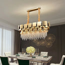 Modern rectangular crystal chandelier for an elegant interior