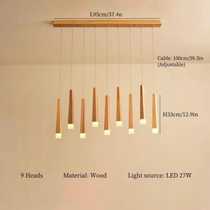 Nordic wood LED chandelier for interior decoration