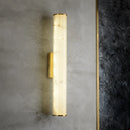 Art deco luxury wall lamp in brass and natural marble
