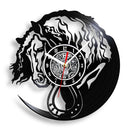 horse vinyl wall clock equestrian decoration handmade unique gift