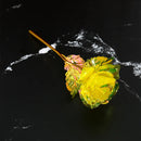 Decorative golden metal artificial rose to give as a gift