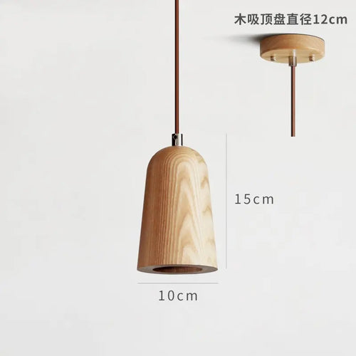 Solid wood Nordic pendant light for interior decoration - vue 12 sur 14