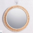 Round rattan wall mirror bohemian elegant wall decor