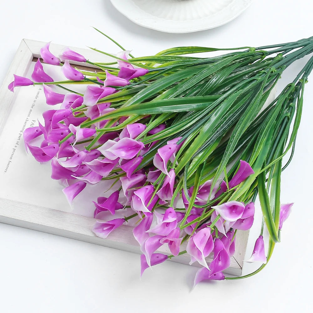 Artificial calla lily bouquet for indoor and outdoor decor - vue 12 sur 12