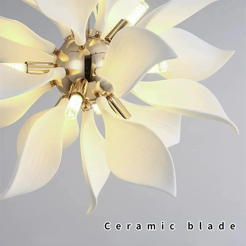Nordic ceramic decorative leaf pendant light - vue 4 sur 10