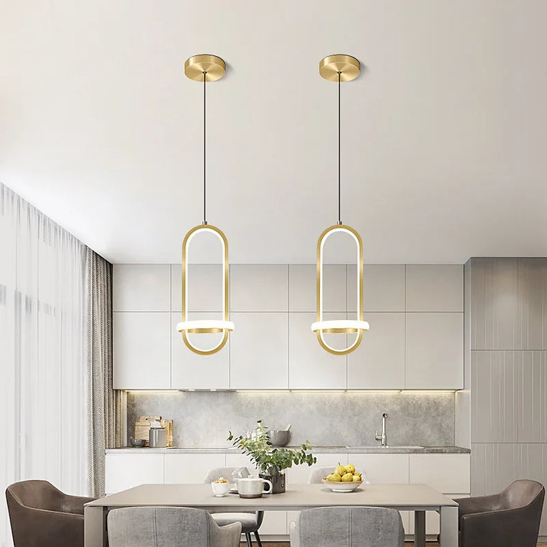 Modern LED pendant light black/gold chandelier for dining table kitchen home
