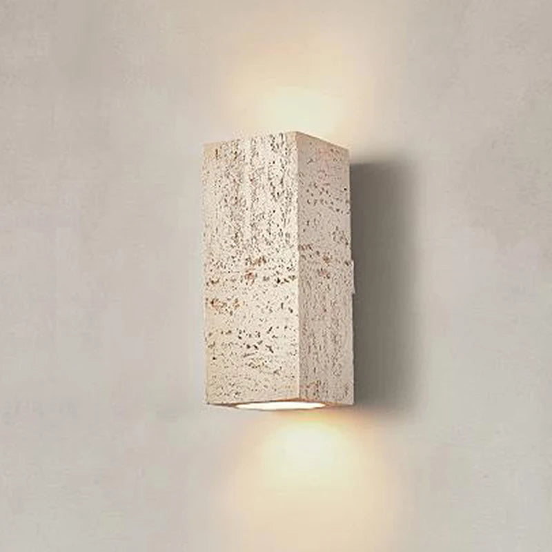 Wabi-sabi square cement LED wall light nordic decorative indoor lamp - vue 3 sur 11