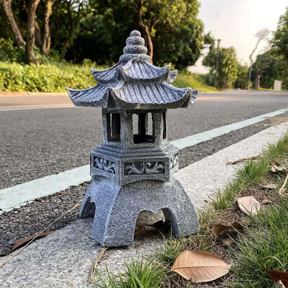 Waterproof solar pagoda lantern for zen garden and patio - vue 7 sur 8